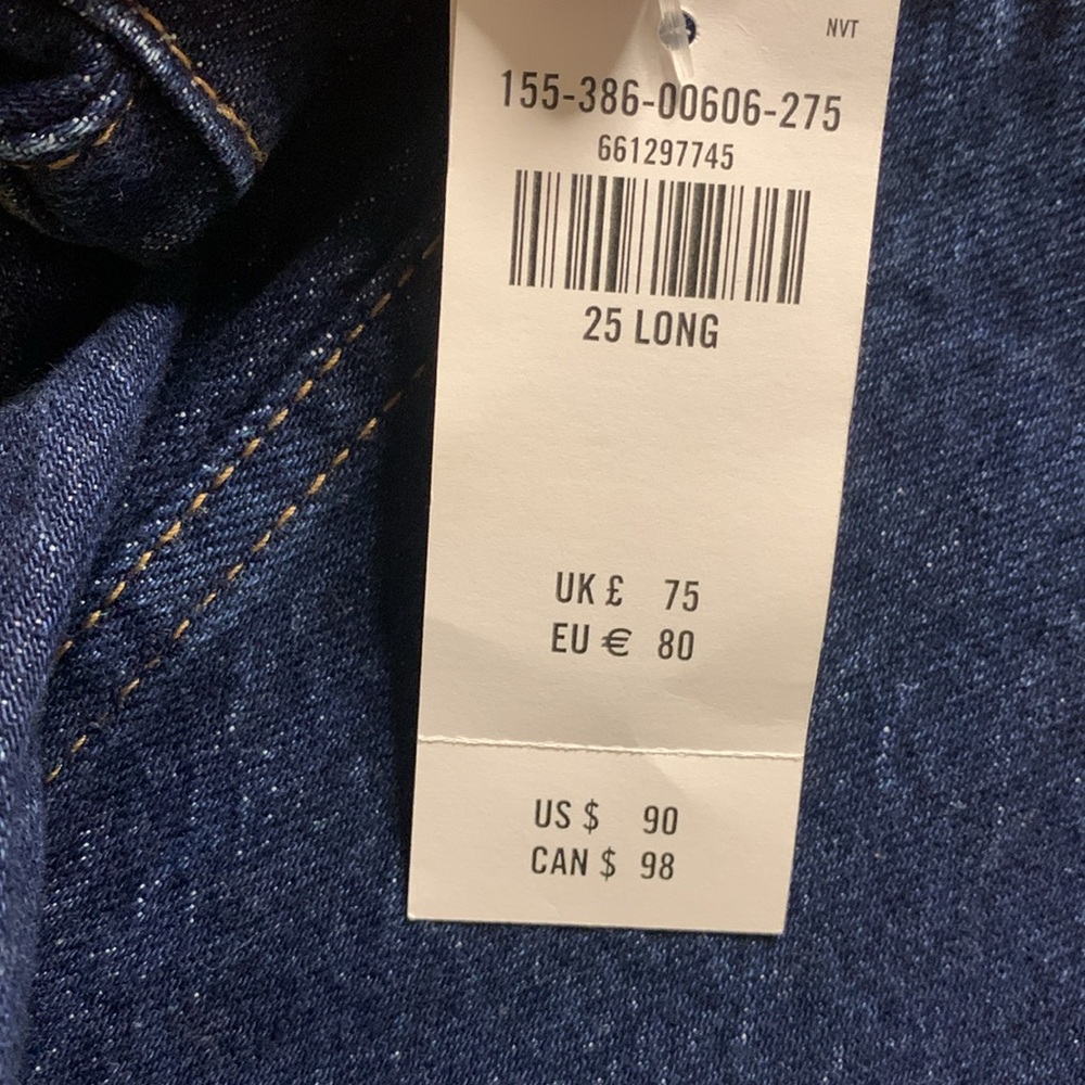 Worn once, Abercrombie & Fitch Dark Blue High-Rise 90s relaxed Jeans size 25 - Picture 4 of 9